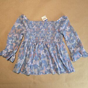 Girls Epic Threads Smocked Butterfly Print Top